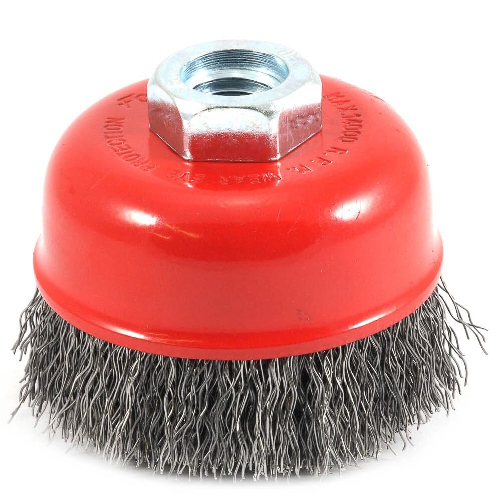 Cup Brush, Knotted, 4 in x .020 in x 5/8 in-11 Arbor